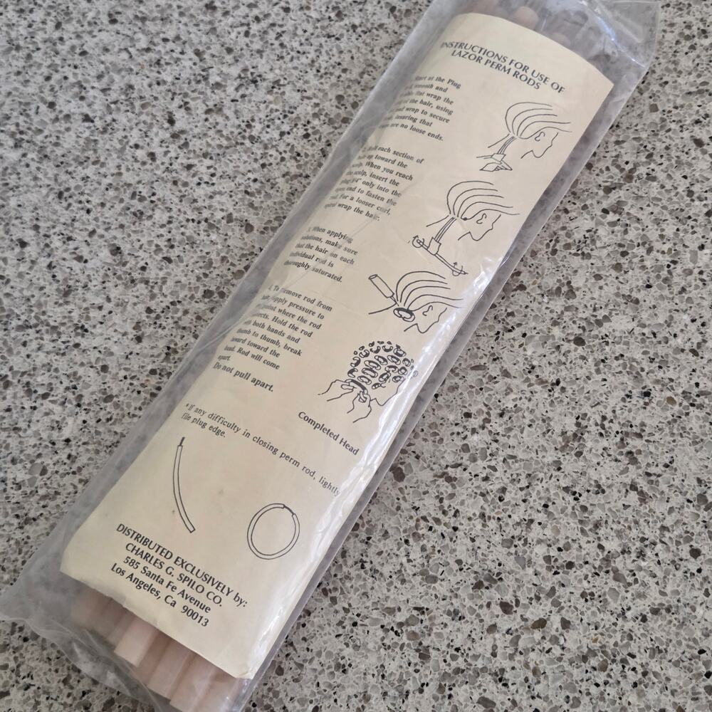 NEW 12 Pack Lazor Perm Rods Large 3/8" Charles Spilo Discontinued NIP ✨️VTG NOS